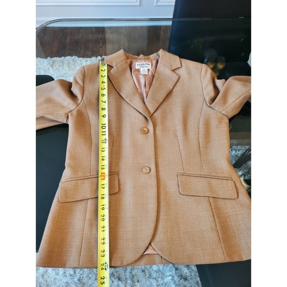 Pendleton Women's Tan Wool Two Buttons Single Breasted Fitted Blazer Size 10 - Picture 12 of 12